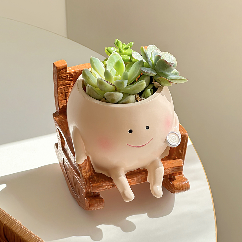 กระถางต้นไม้เรซิ่นรูปผีการ์ตูน - Echeveria Succulent บทวิจารณ์และราคา
